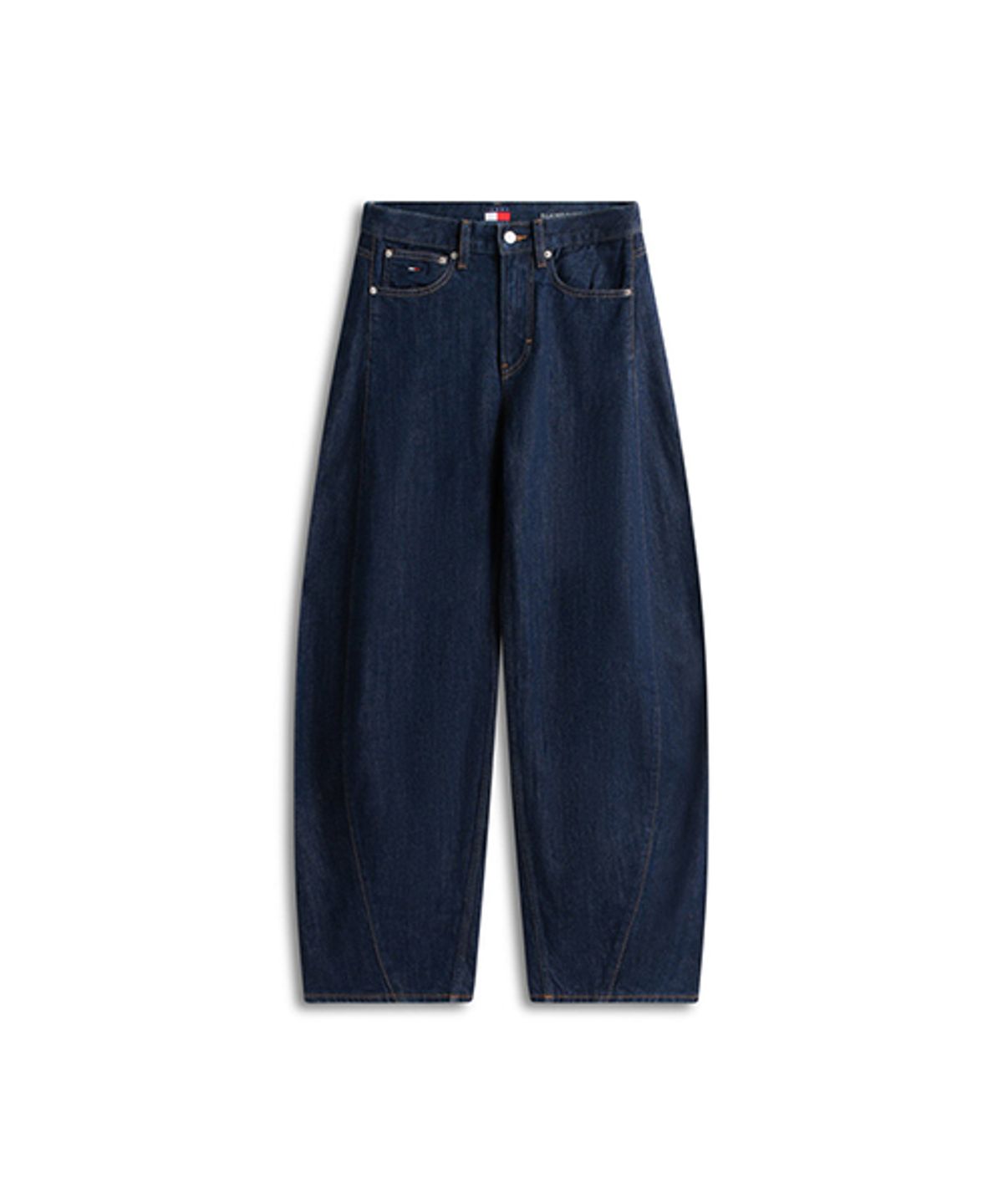 타미진스(TOMMY JEANS) 엘라 배럴 다크 데님 팬츠 (T32G0NEB46TWT11BK)