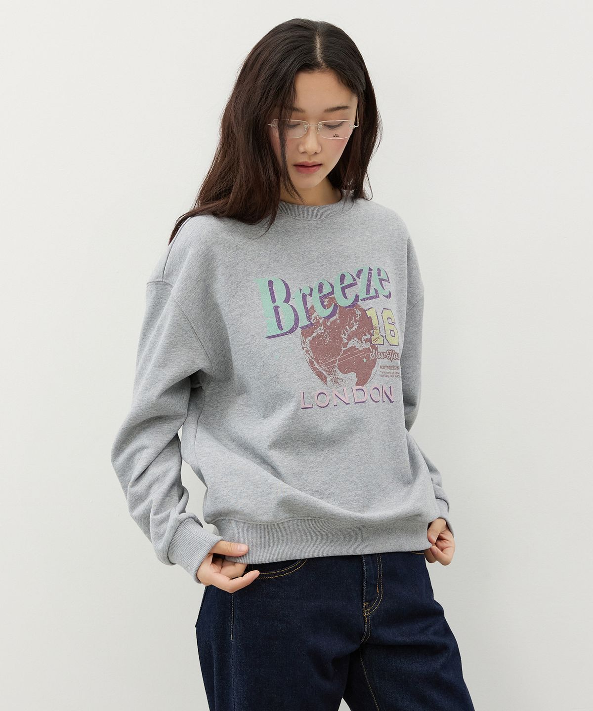 시티브리즈(CITYBREEZE) 런던 브리즈 스웨트 셔츠_MELANGE GREY