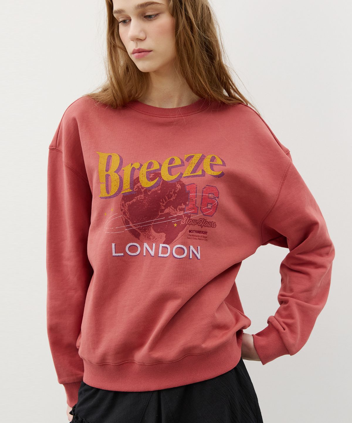 시티브리즈(CITYBREEZE) 런던 브리즈 스웨트 셔츠_ROSE