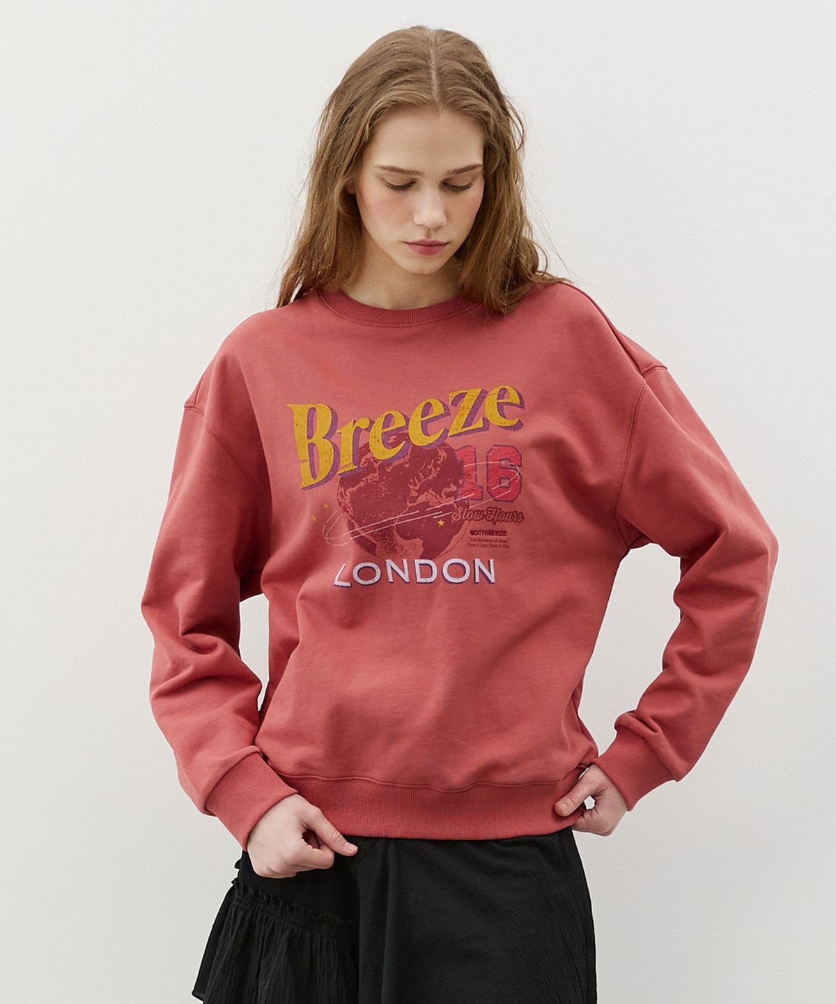시티브리즈(CITYBREEZE) 런던 브리즈 스웨트 셔츠_ROSE