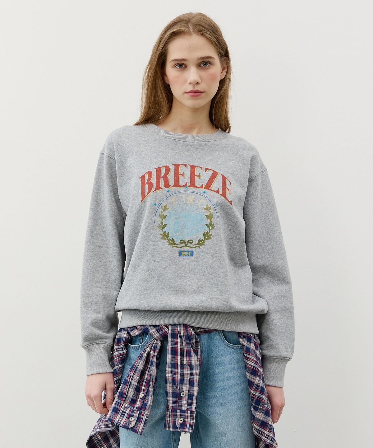 시티브리즈(CITYBREEZE) 서클 브리즈 스웨트 셔츠_MELANGE GREY