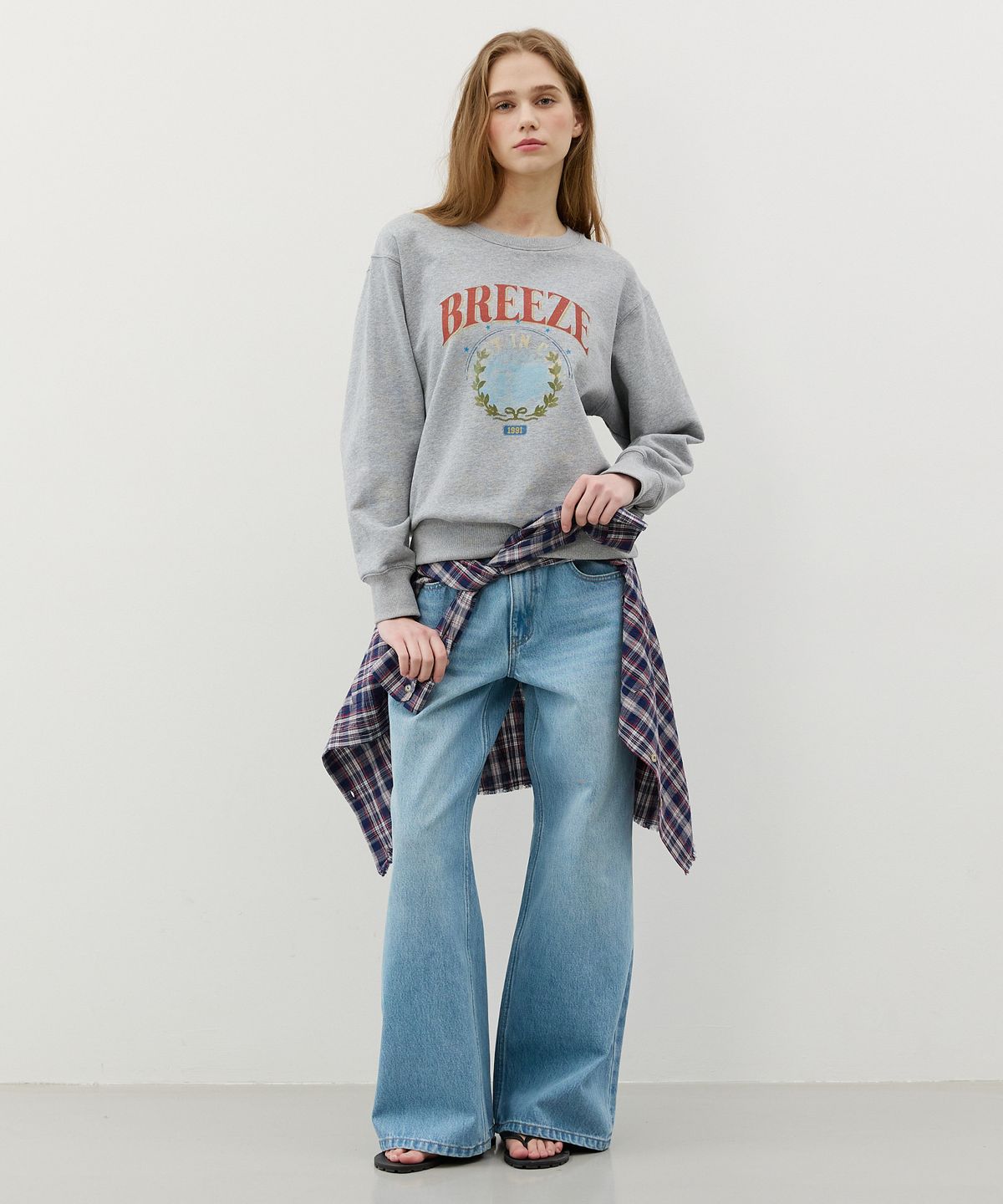 시티브리즈(CITYBREEZE) 서클 브리즈 스웨트 셔츠_MELANGE GREY