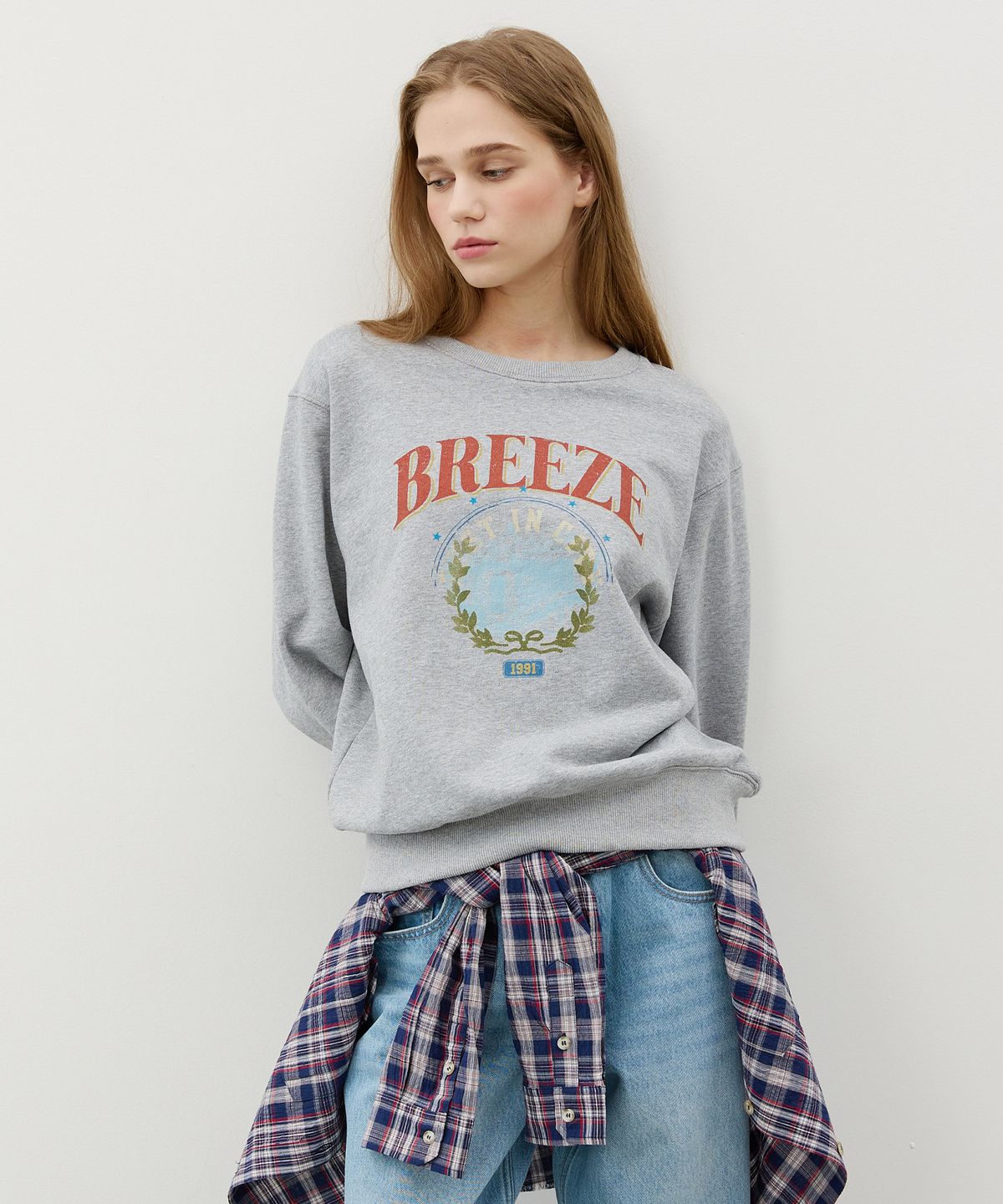 시티브리즈(CITYBREEZE) 서클 브리즈 스웨트 셔츠_MELANGE GREY