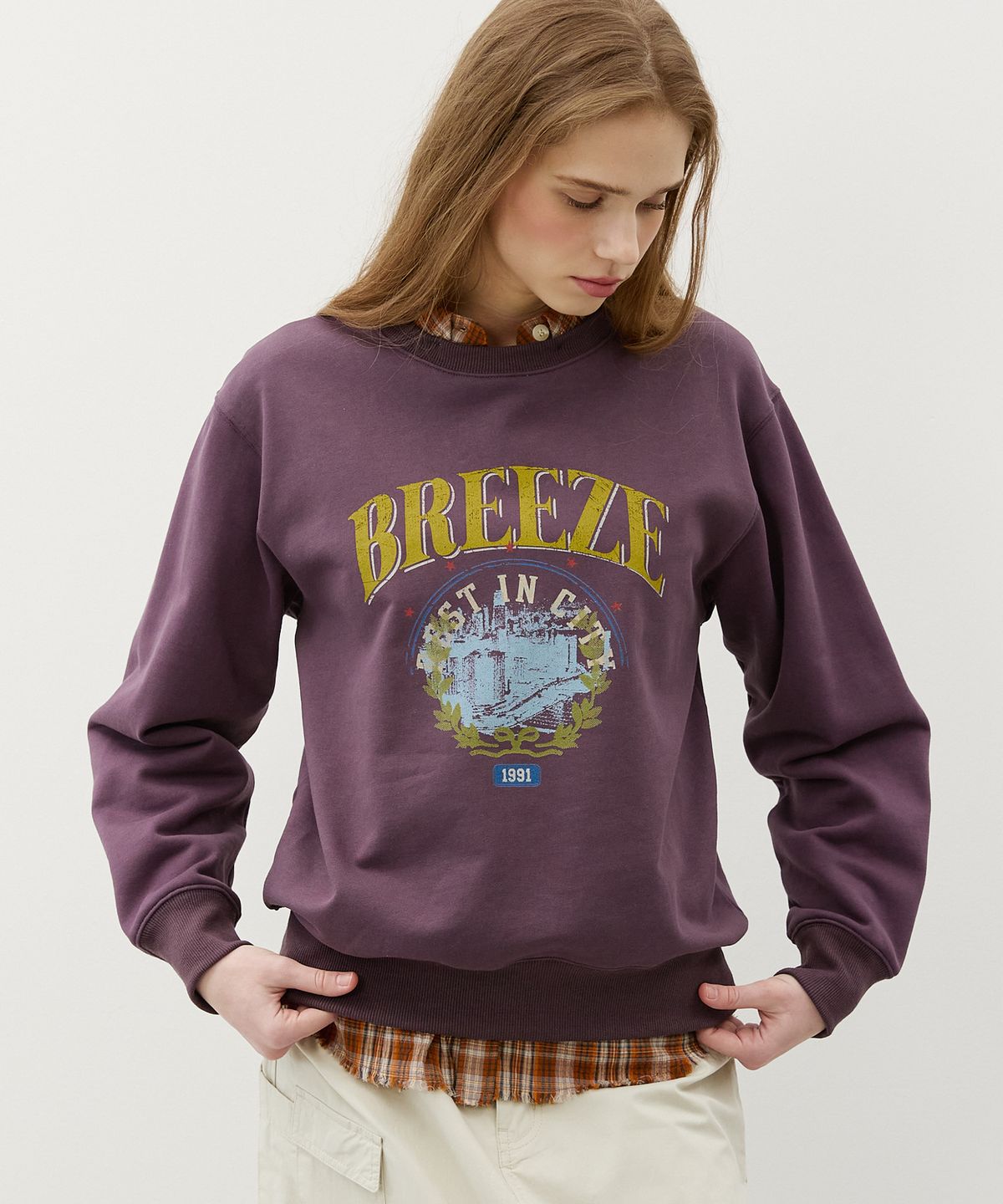 시티브리즈(CITYBREEZE) 서클 브리즈 스웨트 셔츠_PLUM