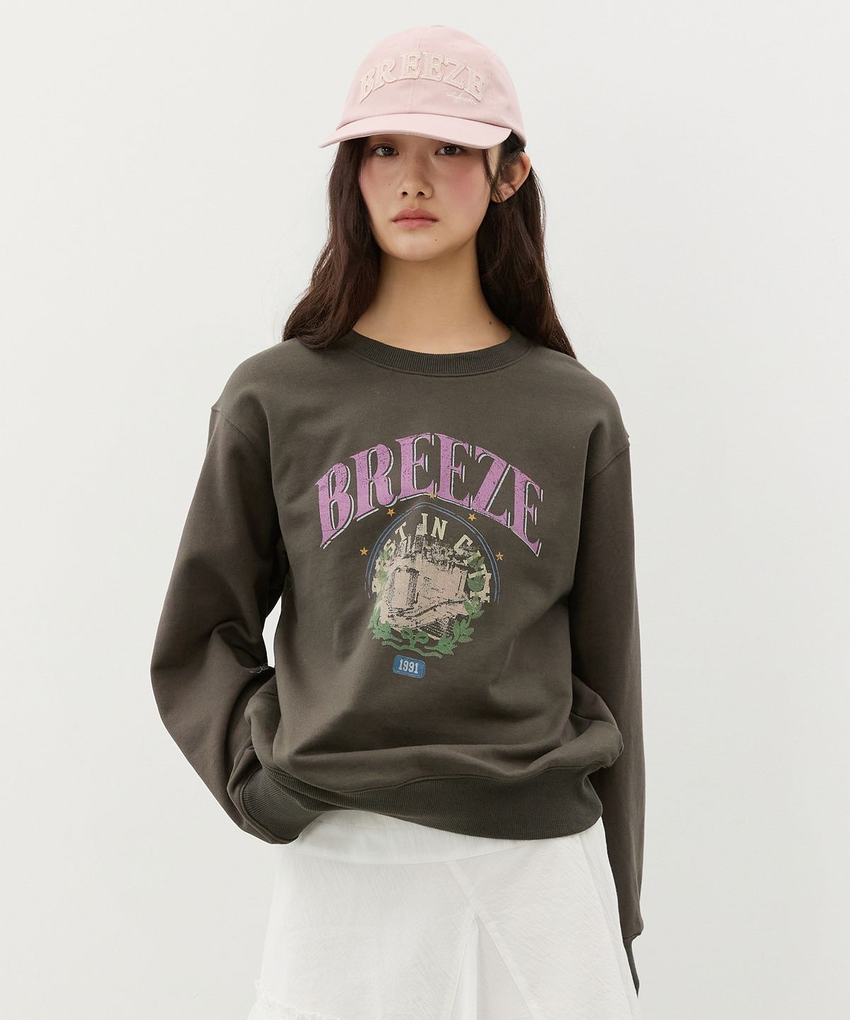 시티브리즈(CITYBREEZE) 서클 브리즈 스웨트 셔츠_CHARCOAL