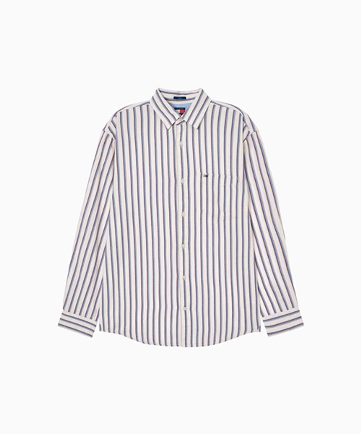 타미진스(TOMMY JEANS) 릴랙스 스트라이프 트윌 셔츠 (T32G0WSH10TMT1YBH)