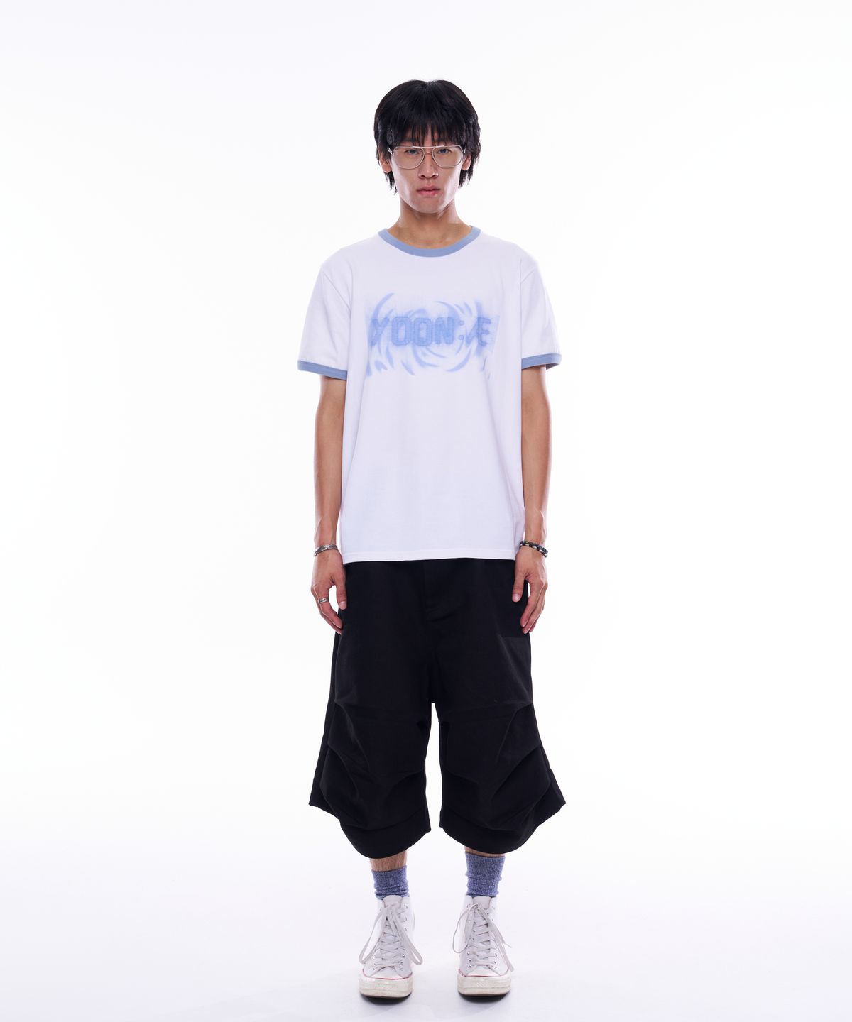 윤 애(YOON AE) Yoon:AE Logo Ringer T-Shirt (Sky Blue)