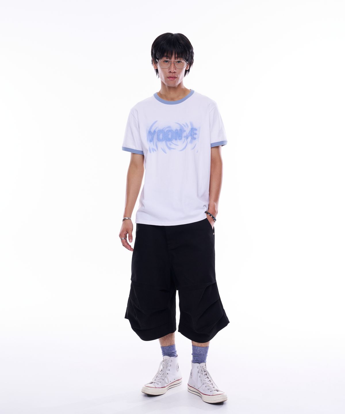 윤 애(YOON AE) Yoon:AE Logo Ringer T-Shirt (Sky Blue)