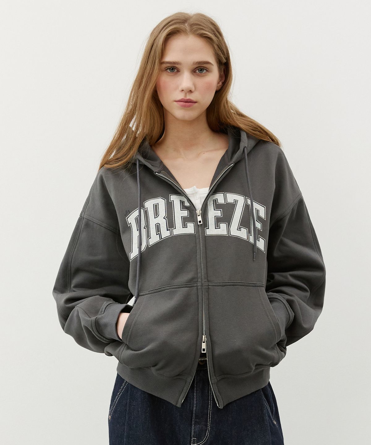 시티브리즈(CITYBREEZE) 브리즈 아치 로고 후디 집업_4COLORS