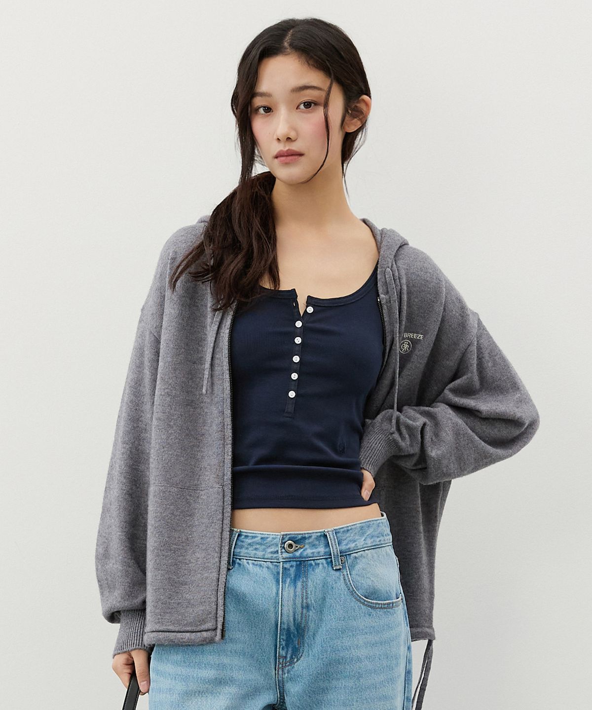 시티브리즈(CITYBREEZE) 스몰 심볼 로고 후드 집업_3COLORS