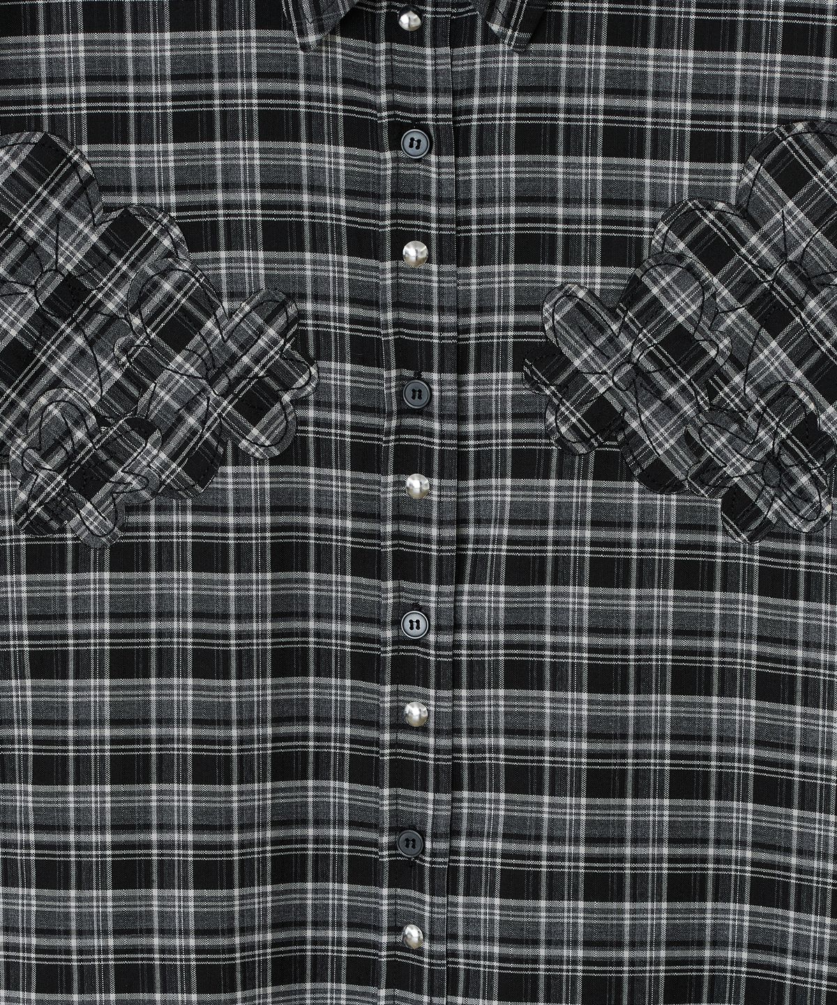타입서비스(TYPESERVICE) Hotfix Embroidered Check Shirt [Black]