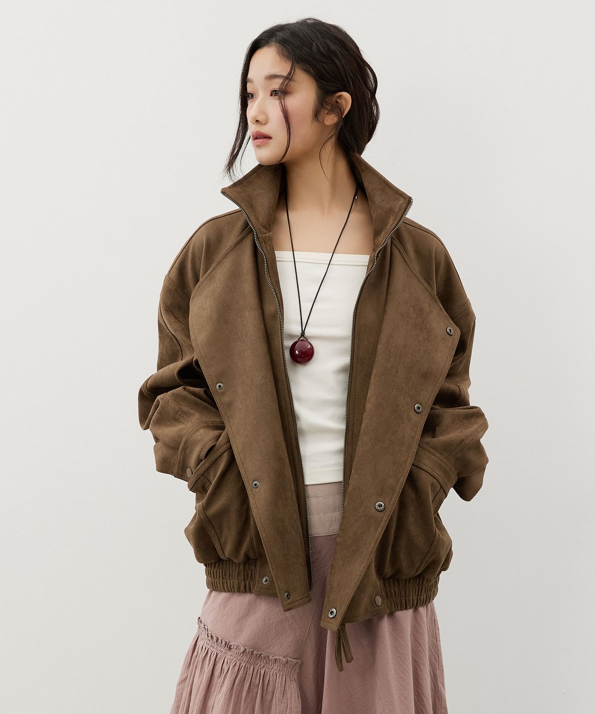 시티브리즈(CITYBREEZE) 스웨이드 유틸리티 점퍼_KHAKI BROWN