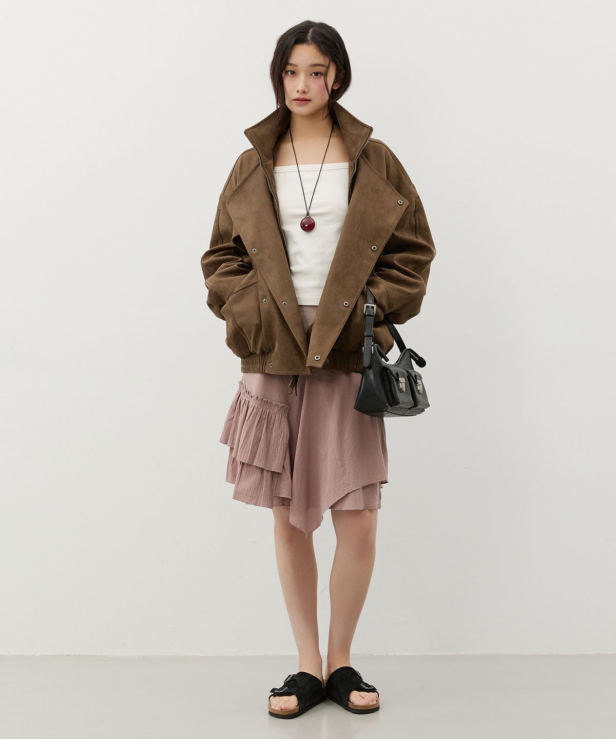 시티브리즈(CITYBREEZE) 스웨이드 유틸리티 점퍼_KHAKI BROWN