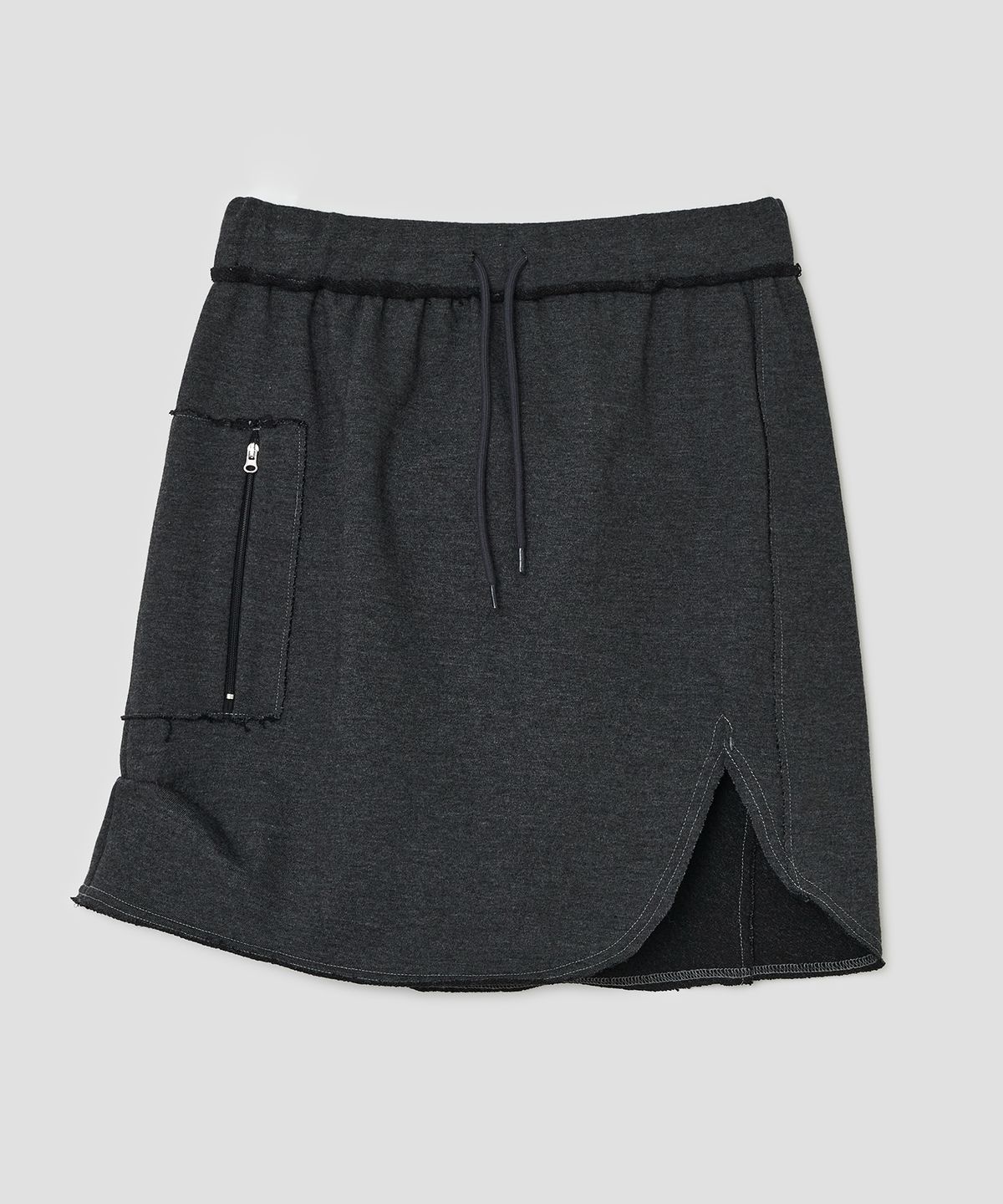 타입서비스(TYPESERVICE) Slit Pocket Jersey Skirt [Charcoal]