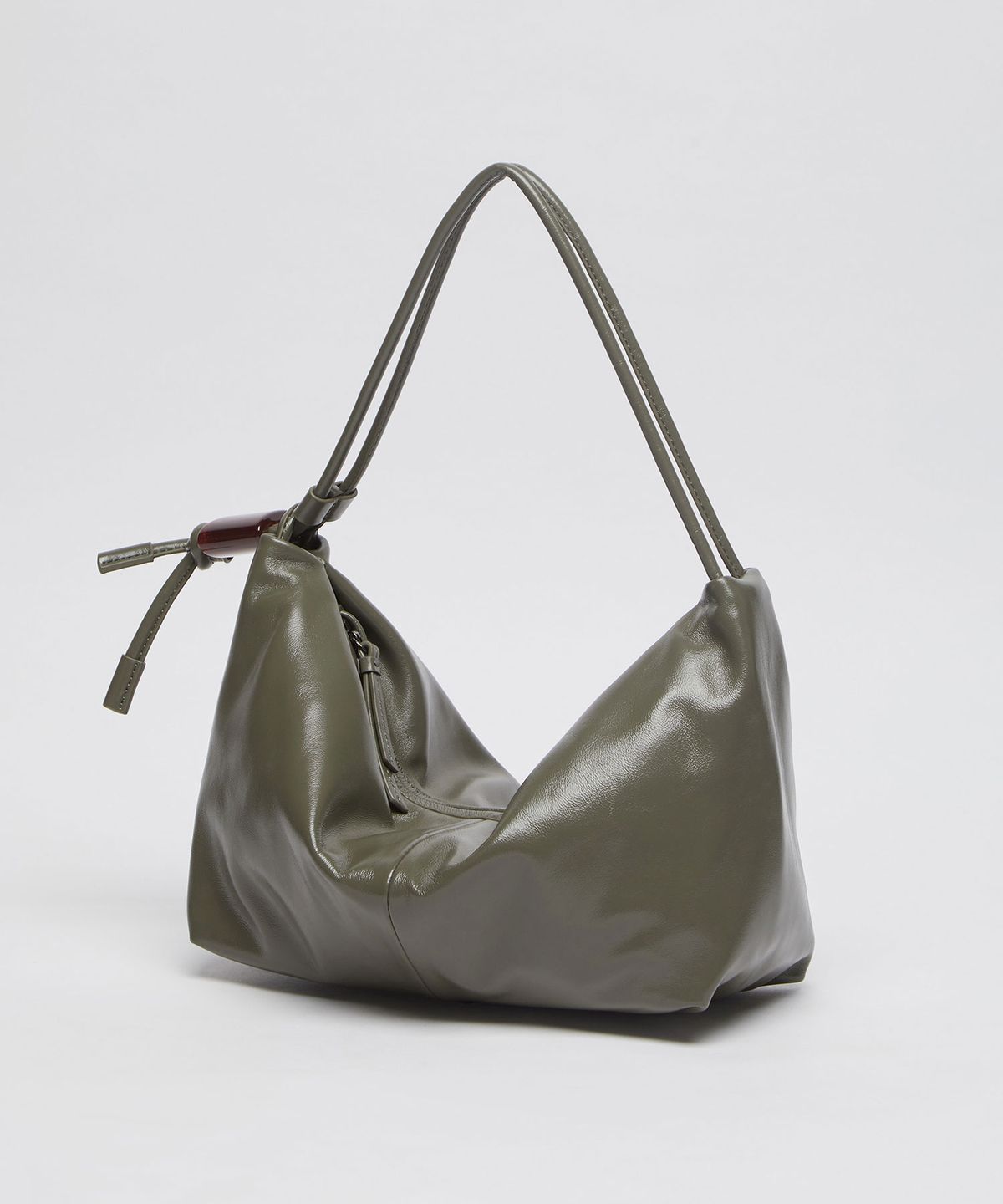 아카이브앱크(ARCHIVEPKE) Ridge shoulder bag(Glossy ivy grey)_OVBAX26004GGR