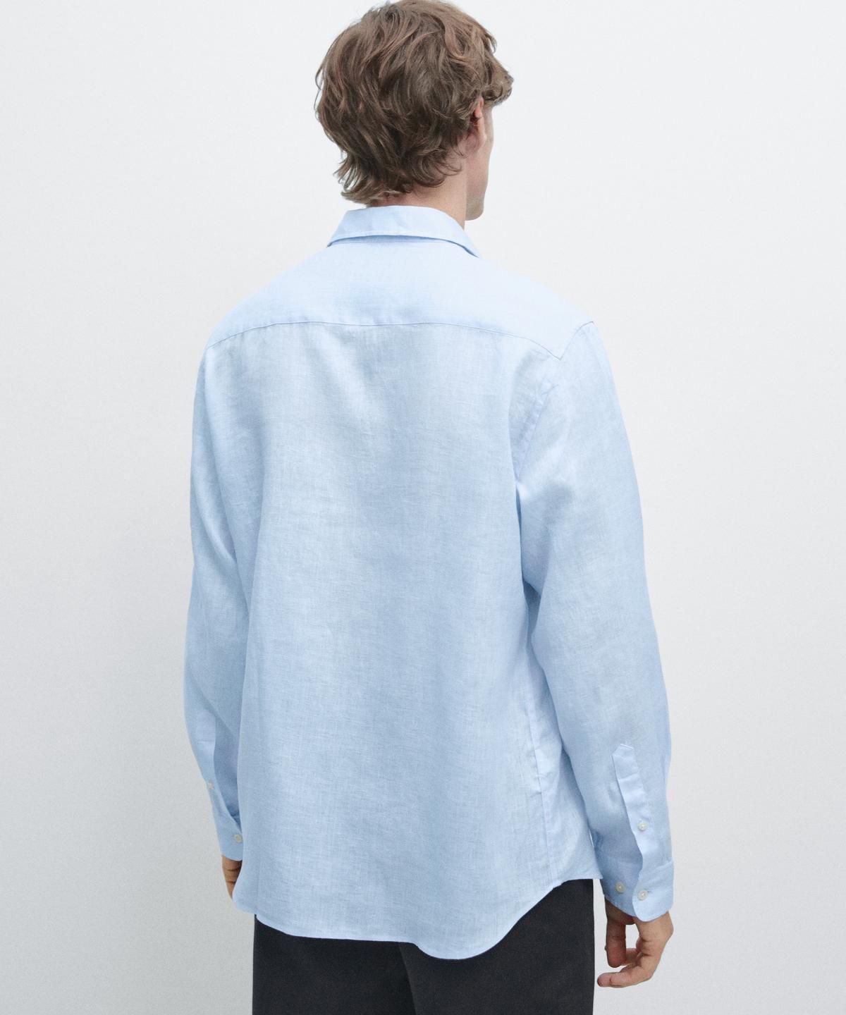 마시모두띠(MASSIMO DUTTI) 슬림 핏 100% 린넨 셔츠