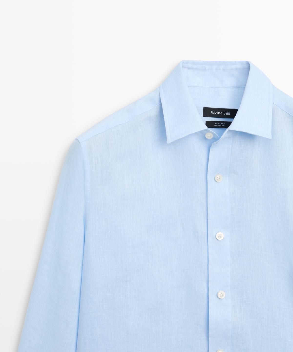 마시모두띠(MASSIMO DUTTI) 슬림 핏 100% 린넨 셔츠