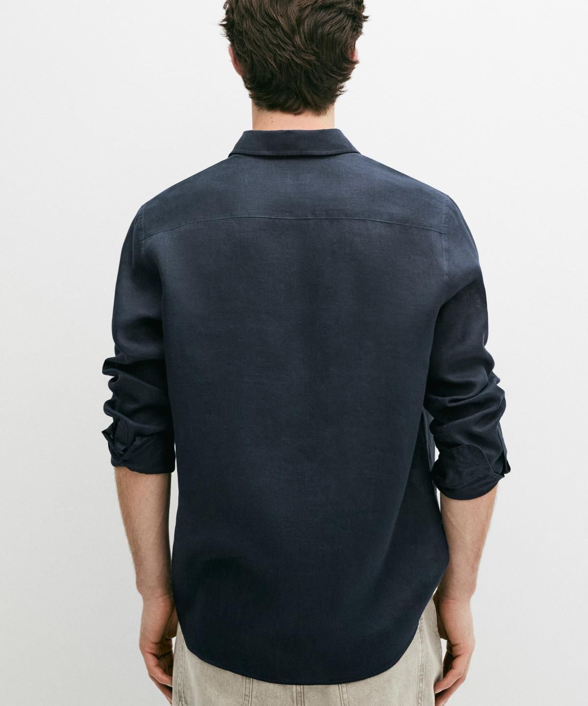 마시모두띠(MASSIMO DUTTI) 슬림 핏 100% 린넨 셔츠