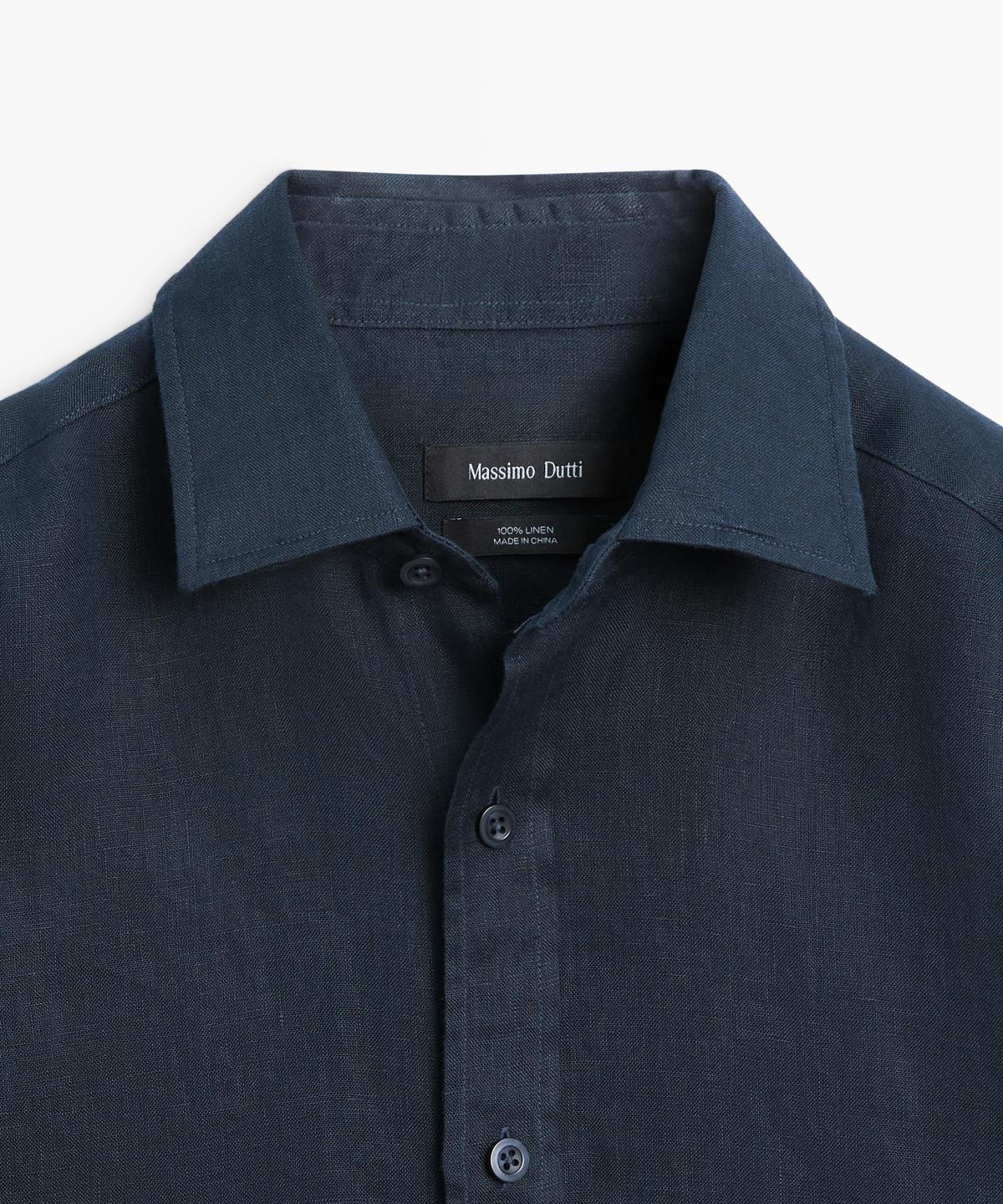 마시모두띠(MASSIMO DUTTI) 슬림 핏 100% 린넨 셔츠