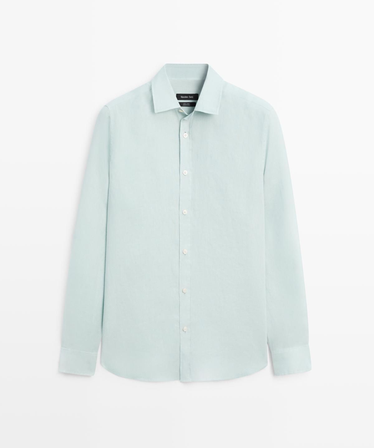 마시모두띠(MASSIMO DUTTI) 100% 린넨 슬림핏 셔츠