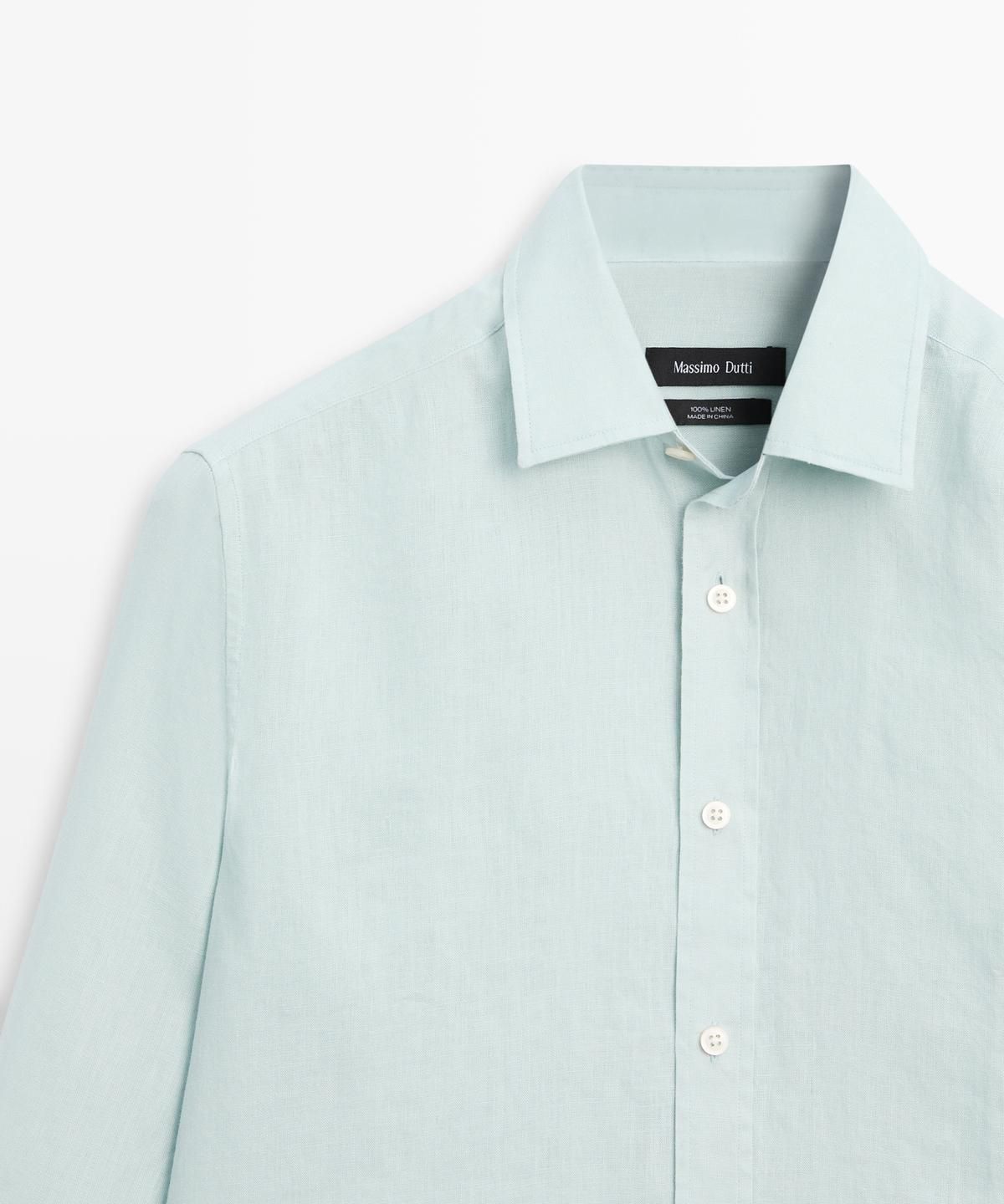 마시모두띠(MASSIMO DUTTI) 100% 린넨 슬림핏 셔츠