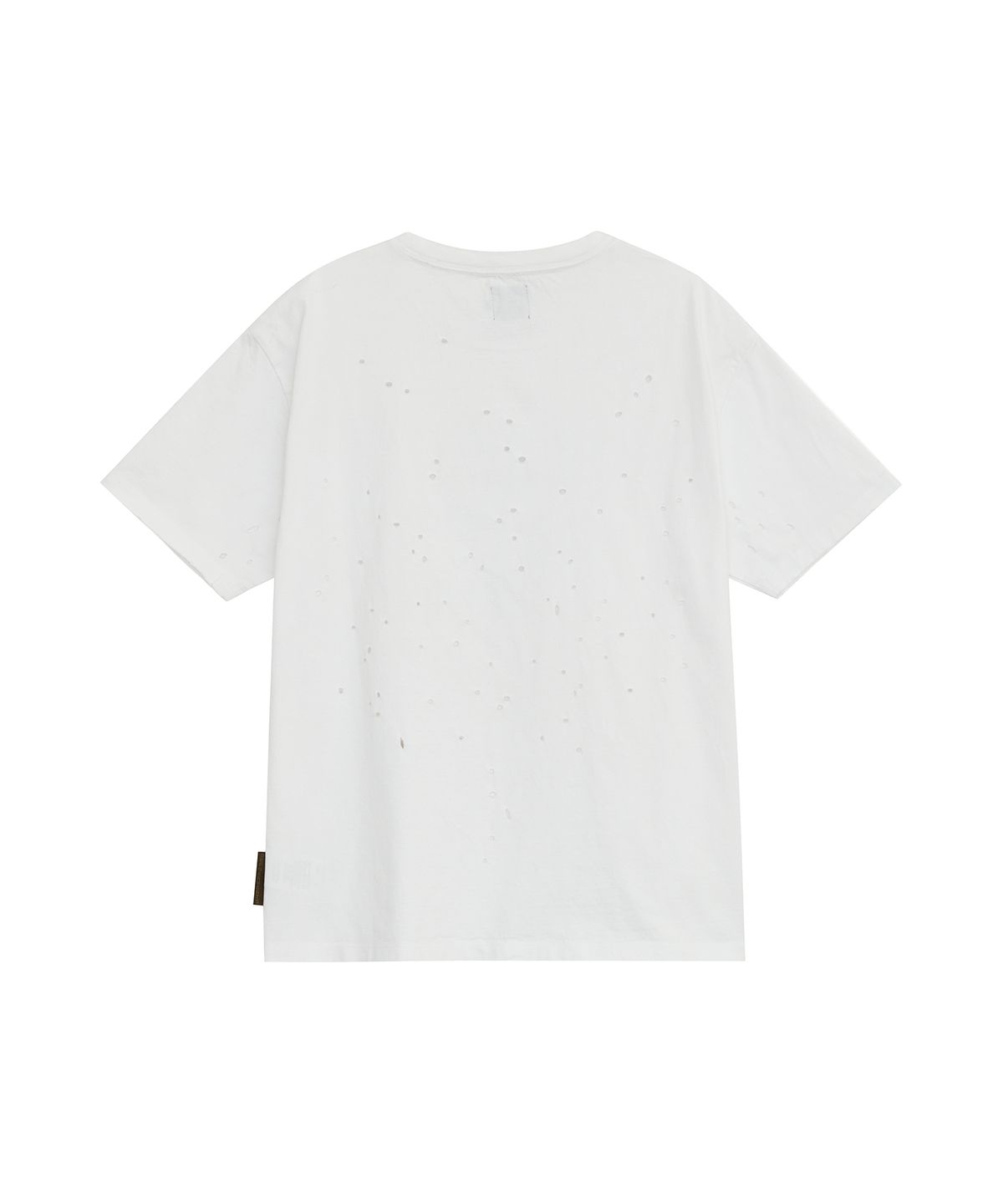 데프가먼츠(DEFGARMENTS) GRUNGE TEXT DAMAGED T-SHIRTS [WHITE]