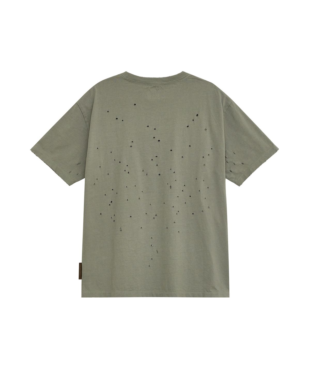데프가먼츠(DEFGARMENTS) OLD PRINT DAMAGED T-SHIRTS [KHAKI]