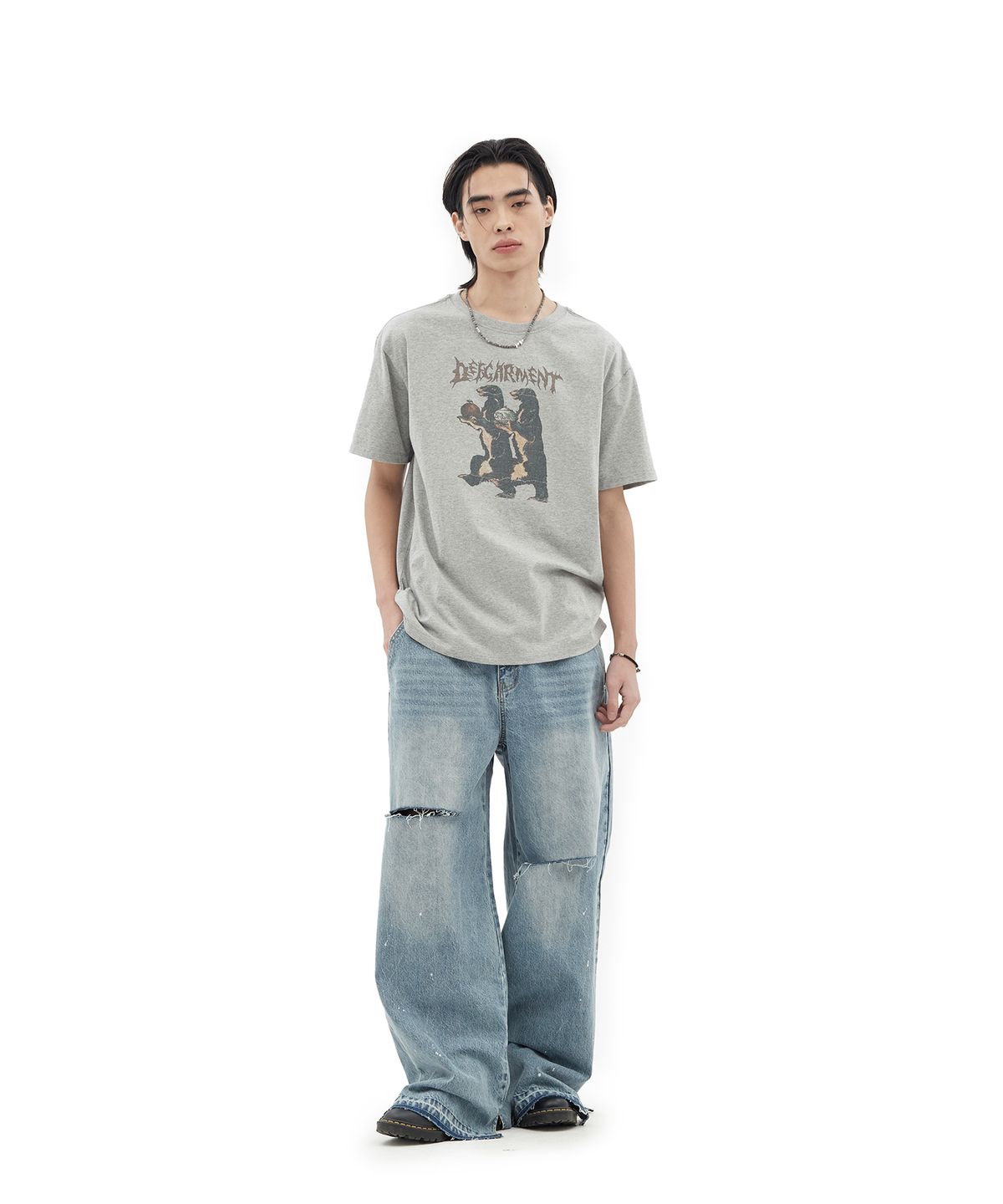 데프가먼츠(DEFGARMENTS) LOUGH BEAR T-SHIRTS [MELANGE]
