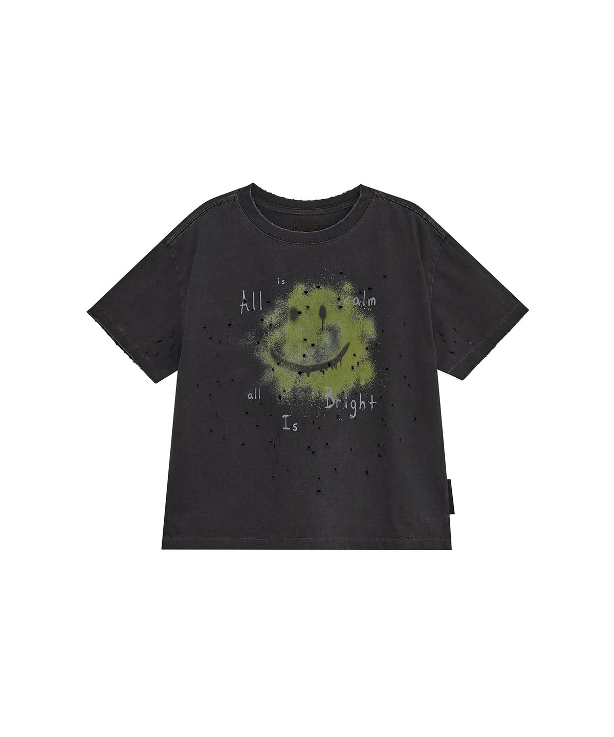 데프가먼츠(DEFGARMENTS) SMILE DAMAGED T-SHIRTS [CHARCOAL]