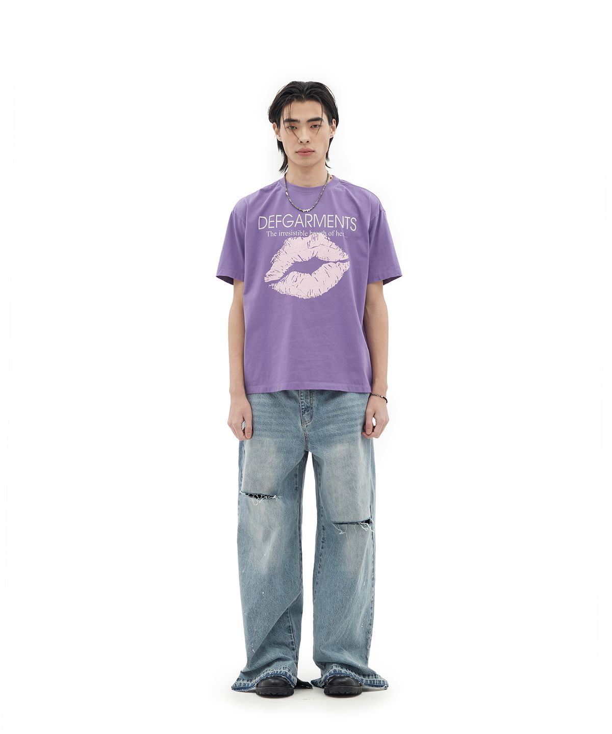 데프가먼츠(DEFGARMENTS) BIG LIP T-SHIRTS [PURPLE]