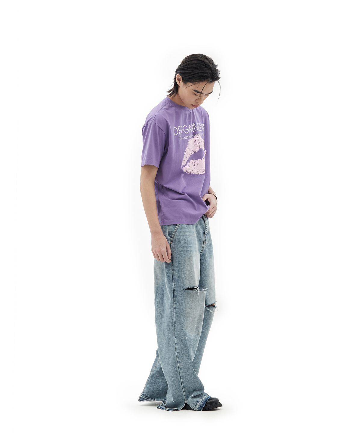 데프가먼츠(DEFGARMENTS) BIG LIP T-SHIRTS [PURPLE]