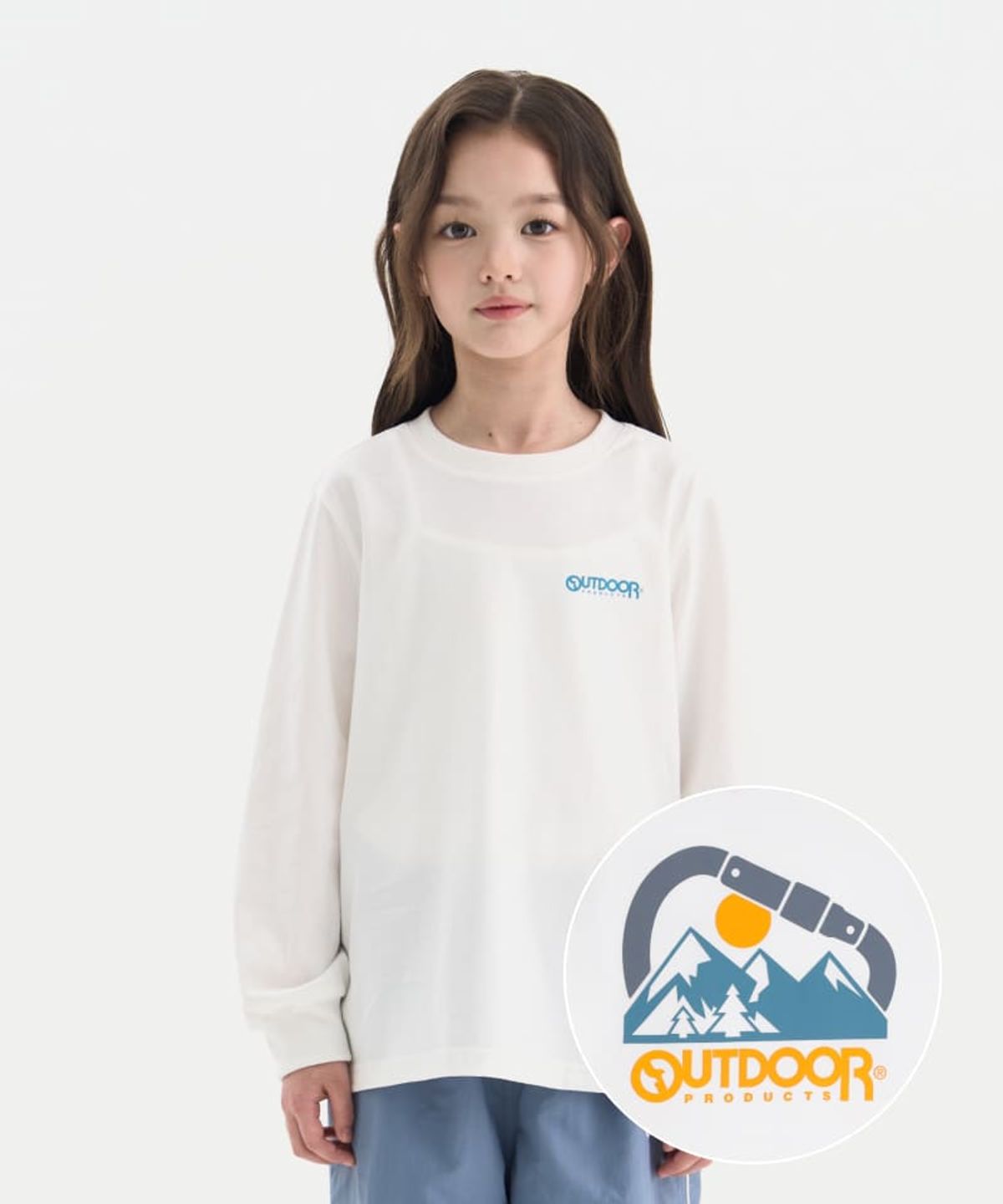 아웃도어 프로덕츠 키즈(OUTDOOR PRODUCTS KIDS) 아웃도어 백 그래픽 티셔츠 (아이보리) OD261ILS01_IVY