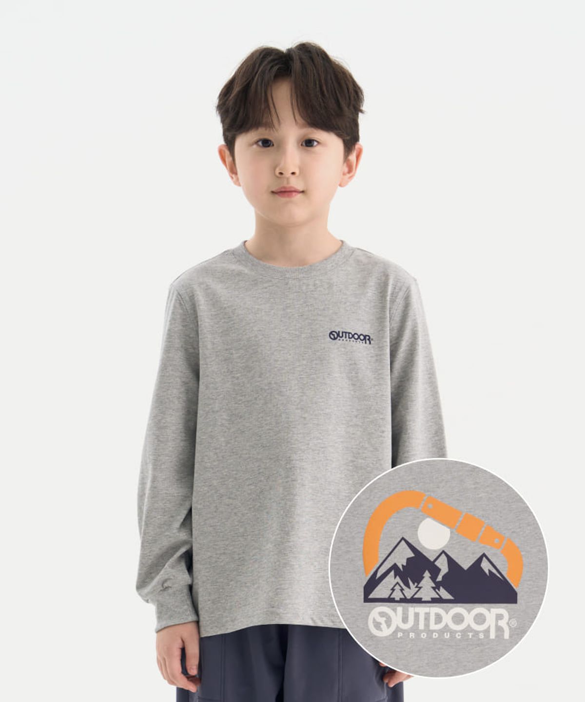아웃도어 프로덕츠 키즈(OUTDOOR PRODUCTS KIDS) 아웃도어 백 그래픽 티셔츠 (멜란지) OD261ILS01_MLG
