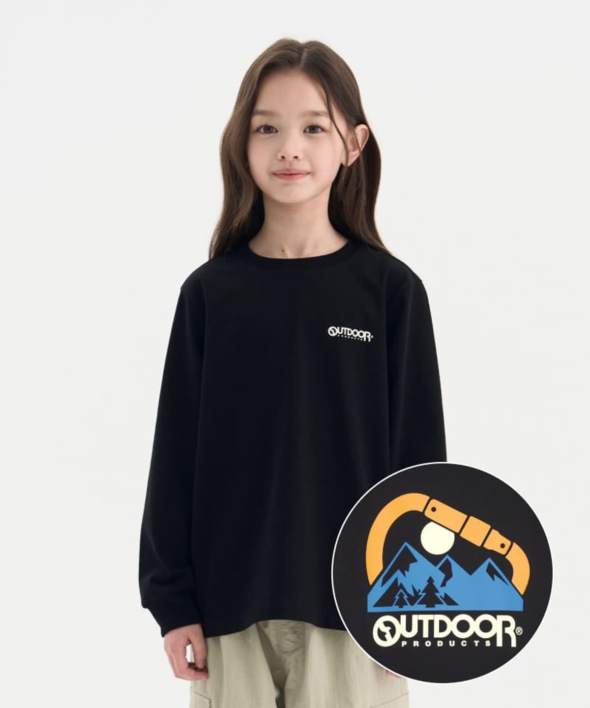 아웃도어 프로덕츠 키즈(OUTDOOR PRODUCTS KIDS) 아웃도어 백 그래픽 티셔츠 (블랙) OD261ILS01_BLK