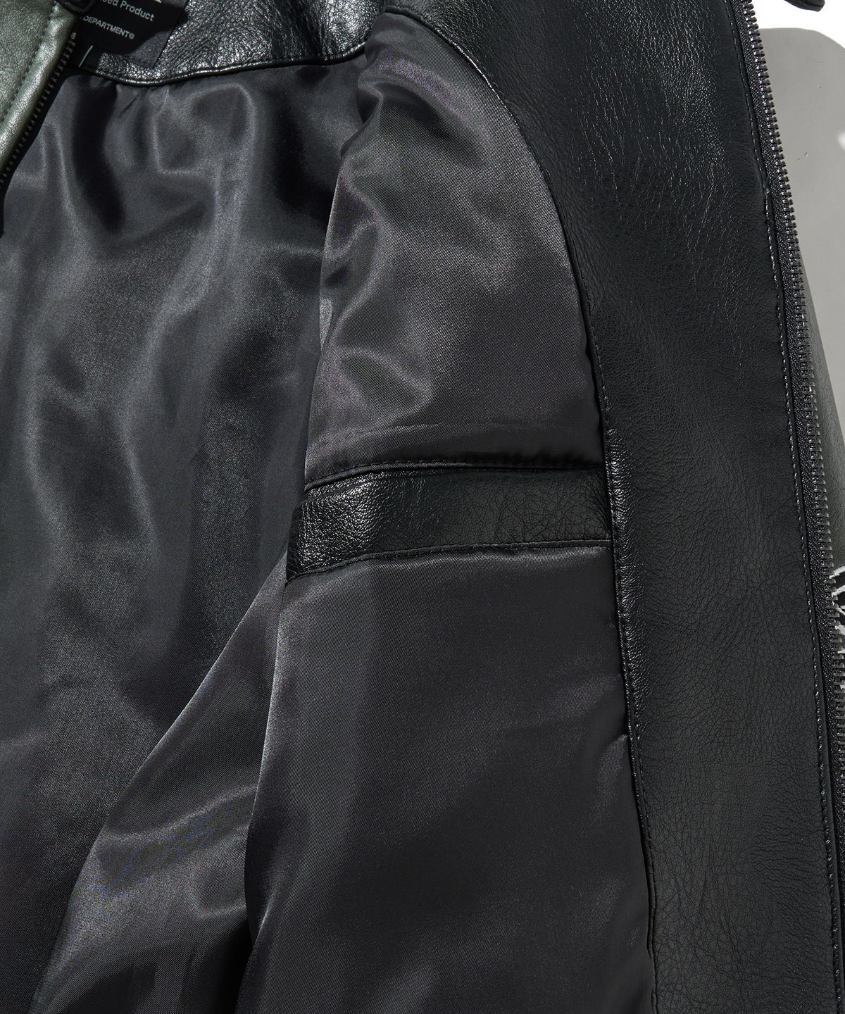 핍스 모터사이클(PHYPS MOTORCYCLE) Engineered Leather Racing Jacket Green