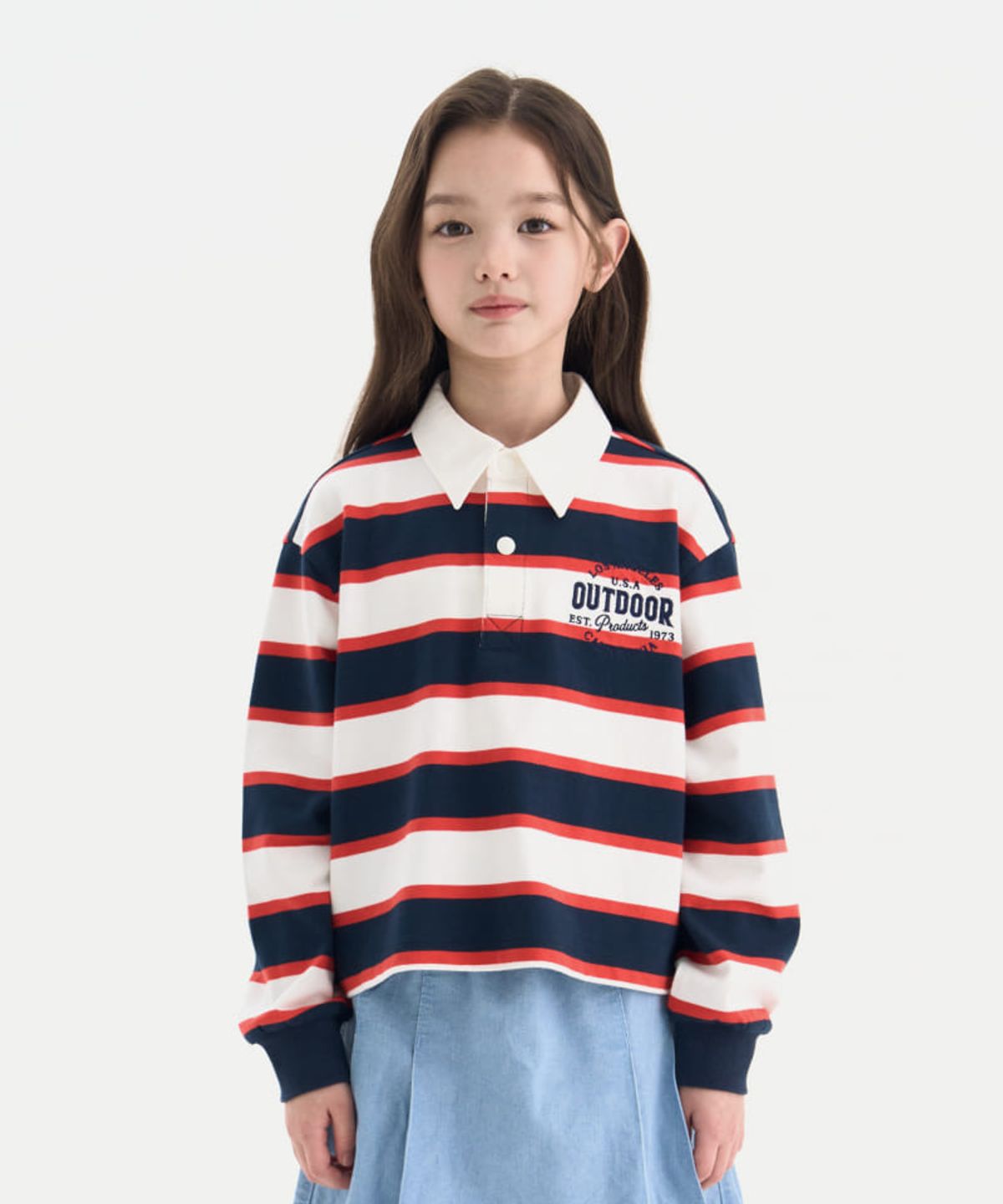 아웃도어 프로덕츠 키즈(OUTDOOR PRODUCTS KIDS) 여아 세미크롭 럭비티 (다크 네이비) OD261ILC72_DNY