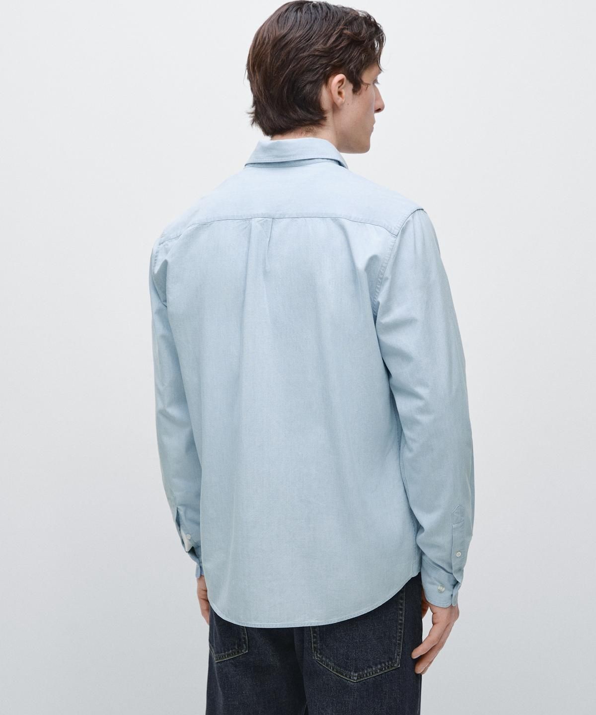 마시모두띠(MASSIMO DUTTI) 100% 코튼 데님 셔츠