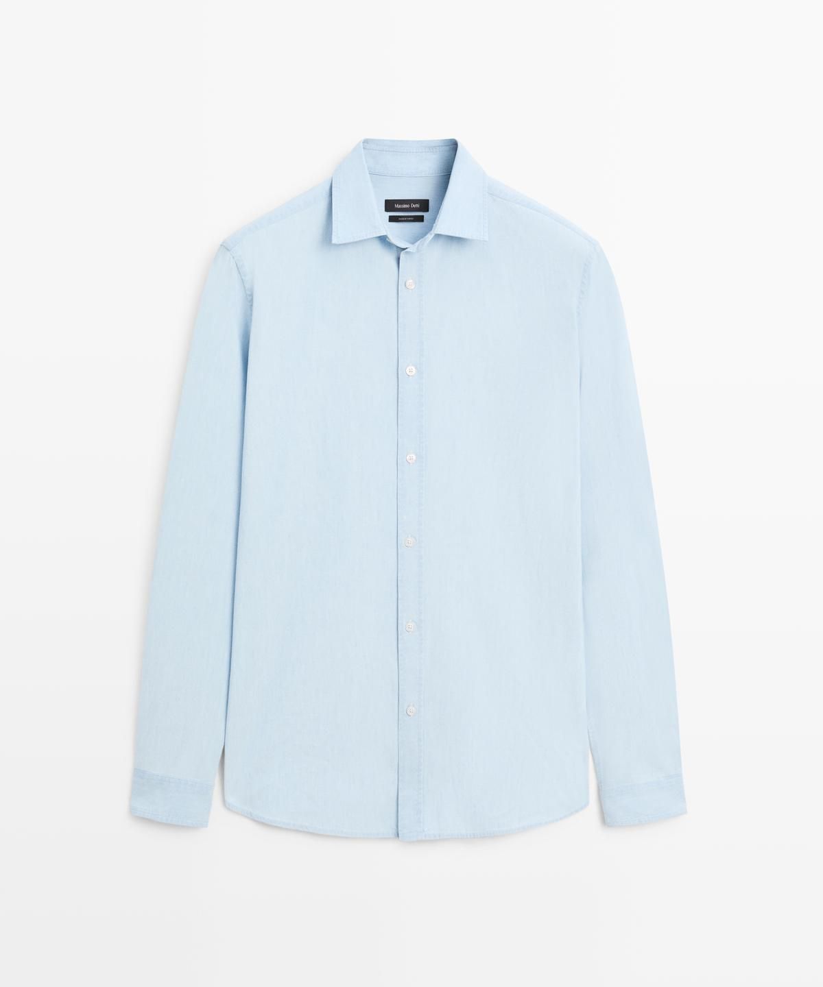 마시모두띠(MASSIMO DUTTI) 100% 코튼 데님 셔츠