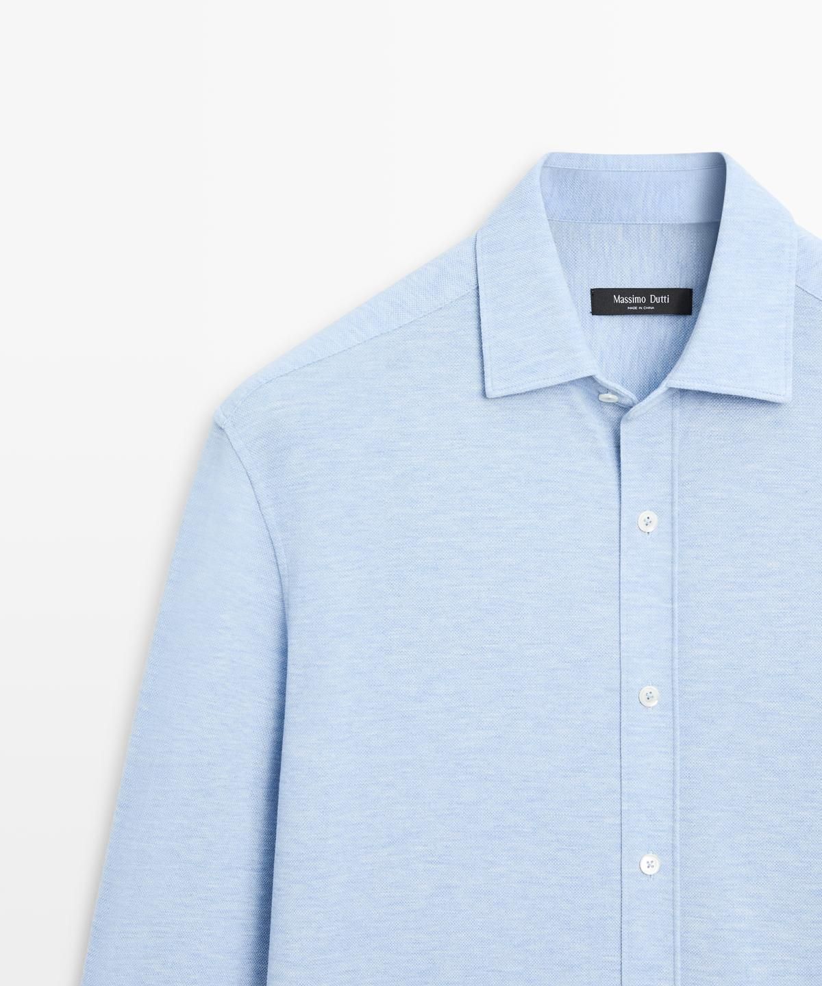 마시모두띠(MASSIMO DUTTI) 레귤러핏 멜란지 셔츠
