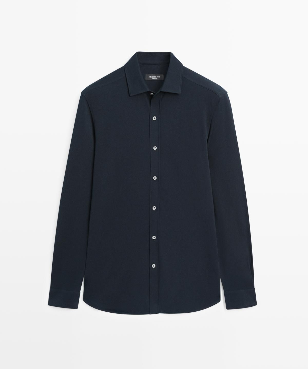 마시모두띠(MASSIMO DUTTI) 레귤러핏 멜란지 셔츠