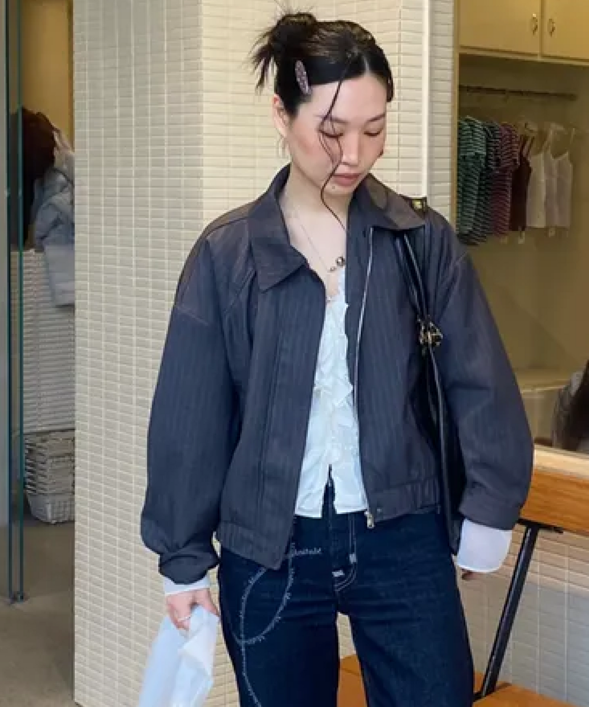 미쏘(MIXXO) 블루종 점퍼_MIWJJG311C