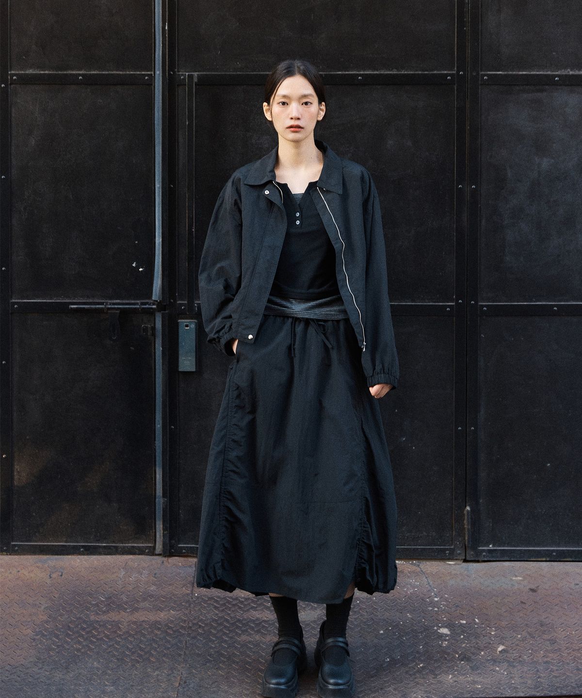 미쏘(MIXXO) 나일론 스탠카라 점퍼_MIWJJG41PG