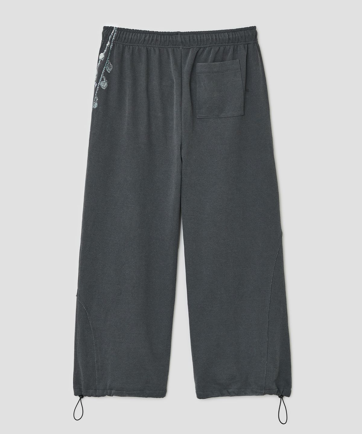 타입서비스(TYPESERVICE) Raw Edge Graphic Sweatpants [Charcoal]