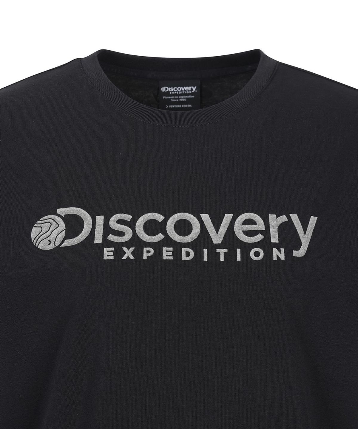 디스커버리 익스페디션(DISCOVERY EXPEDITION) 여성 프레시벤트 로건 반팔티셔츠 (BLACK)