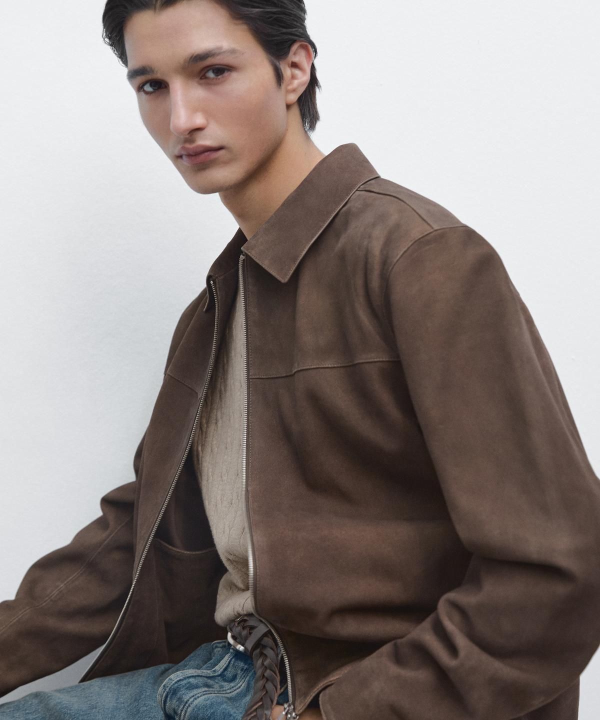 마시모두띠(MASSIMO DUTTI) 스웨이드 레더 재킷