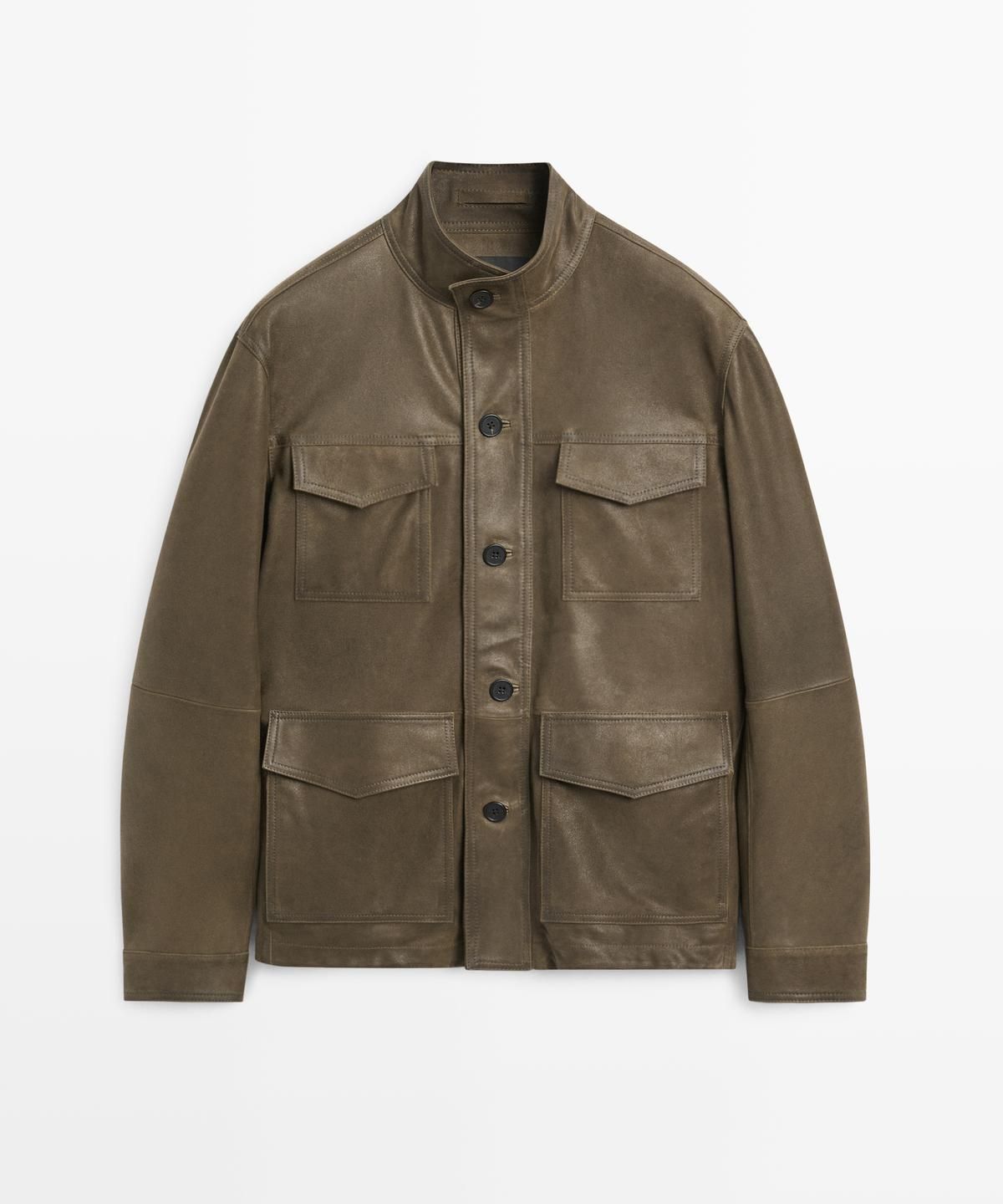 마시모두띠(MASSIMO DUTTI) 디스트레스드 이펙트 염소 가죽 자켓