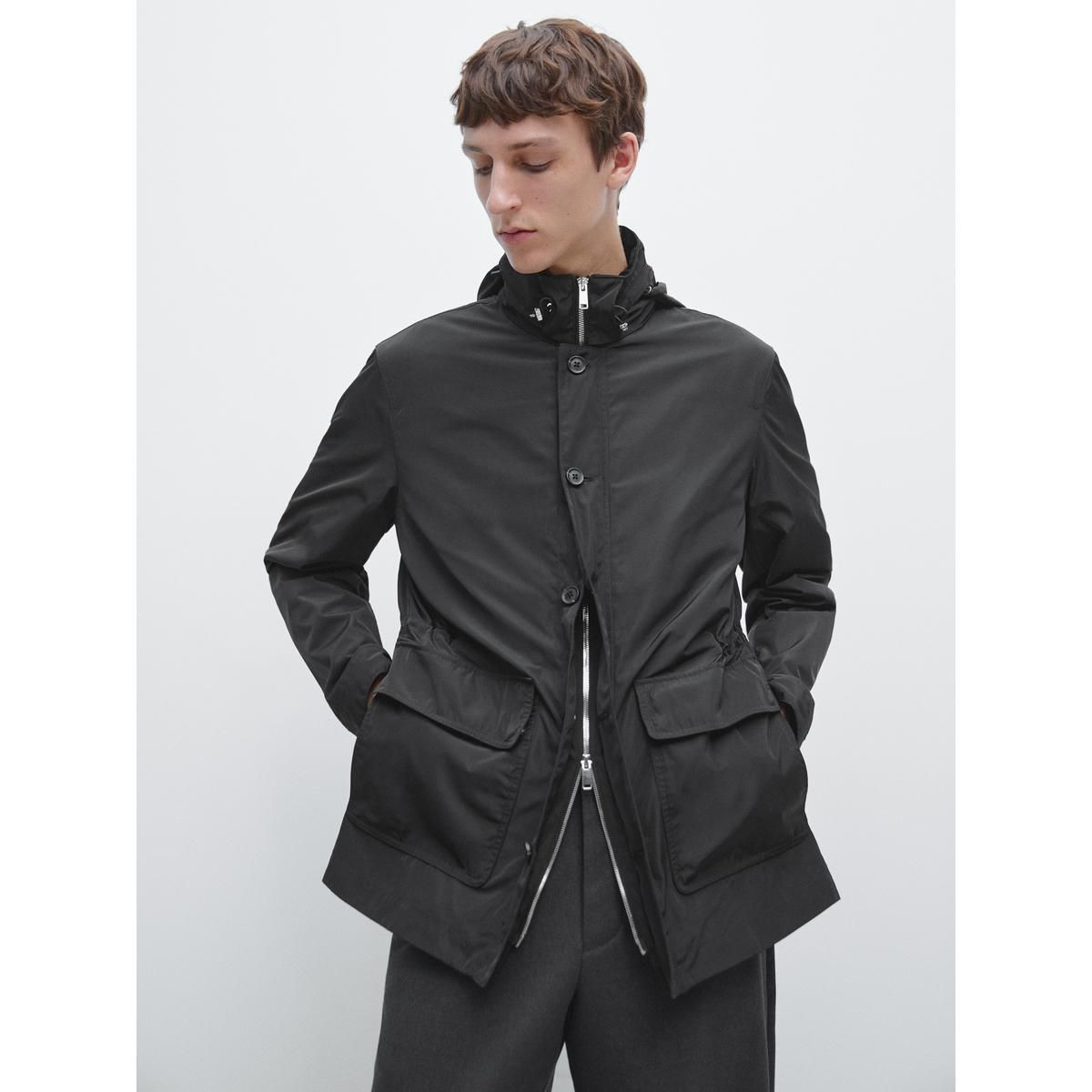 마시모두띠(MASSIMO DUTTI) 후드 디테일 파카