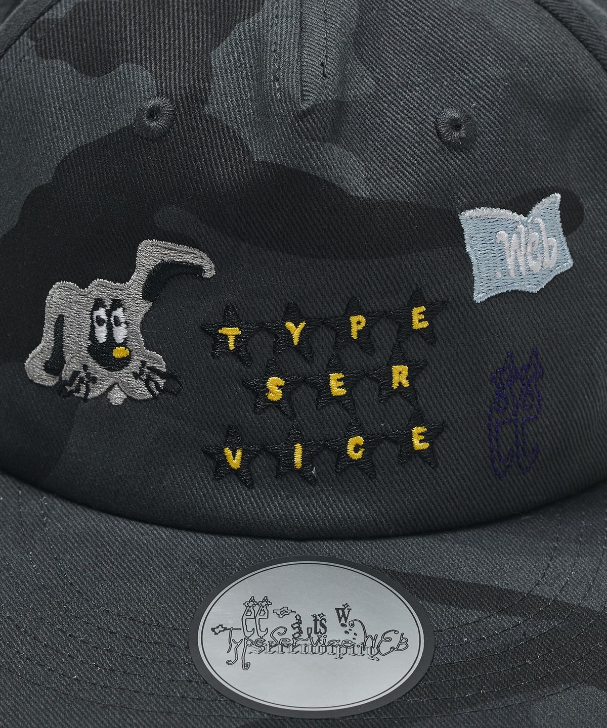 타입서비스(TYPESERVICE) Mini Embroidered Camo Cap [Charcoal]