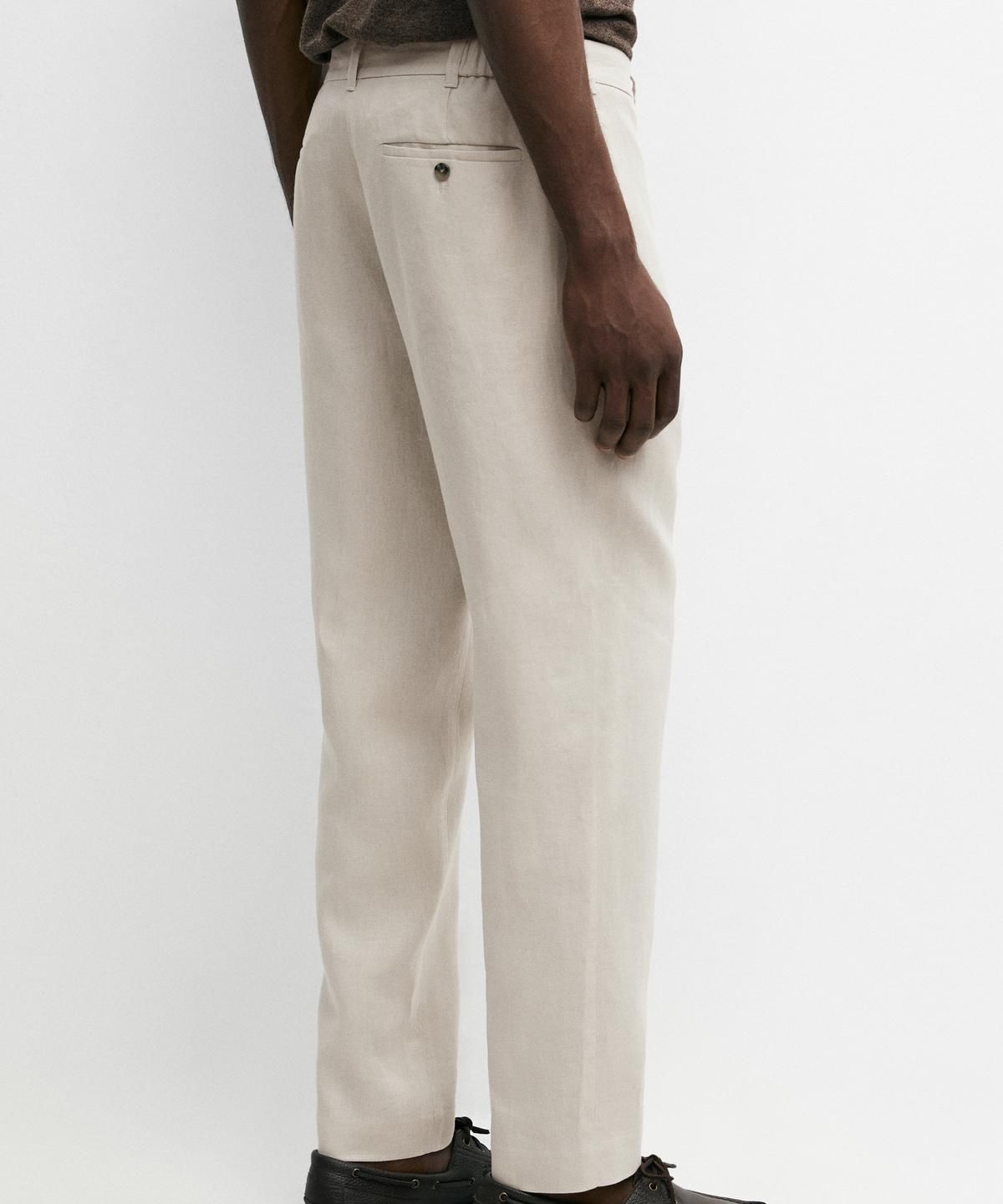 마시모두띠(MASSIMO DUTTI) 테이퍼드 핏 린넨 팬츠