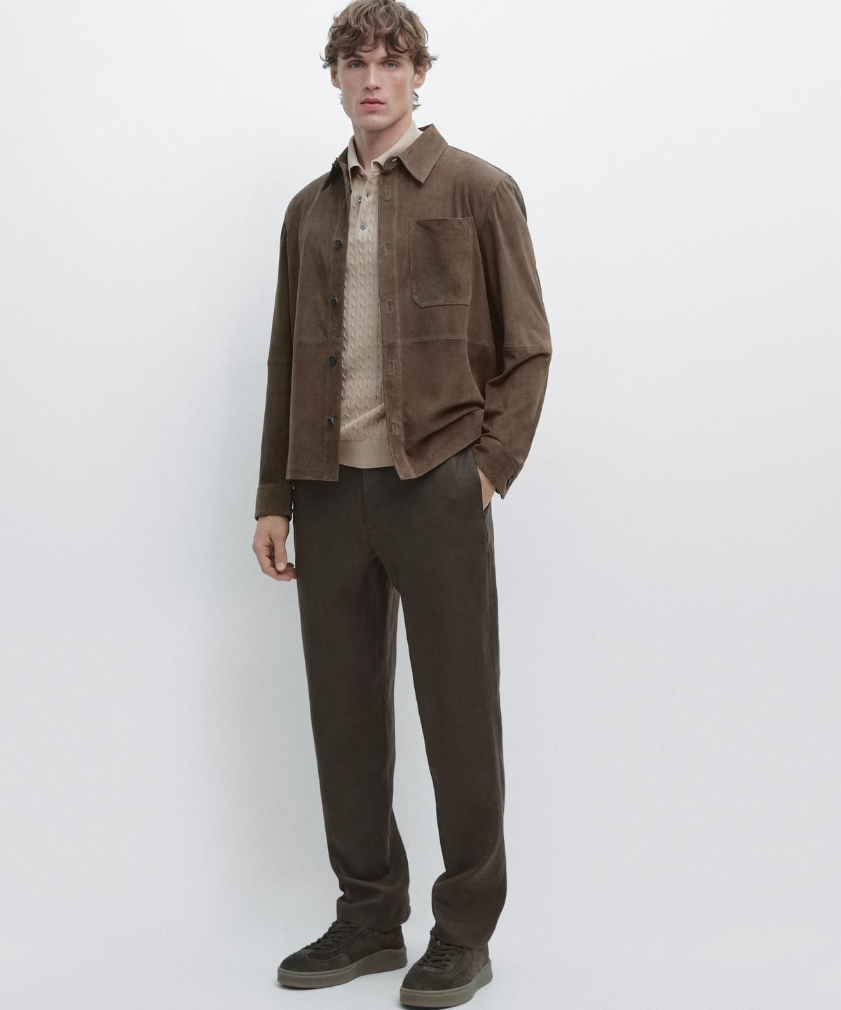마시모두띠(MASSIMO DUTTI) 테이퍼드핏 린넨 팬츠